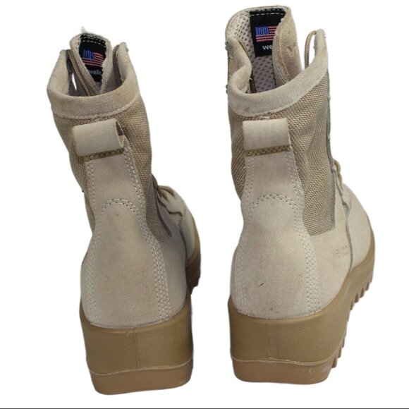 Wellco US Army Desert Tan Military Issue Suede Lace-Up Combat Boot, Size 6.5 (W) - Picture 7 of 10